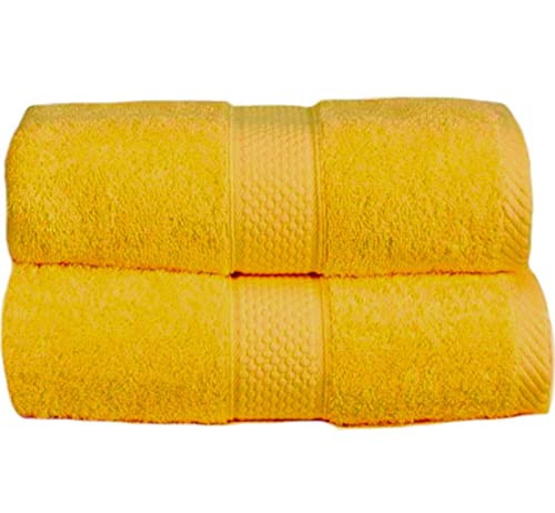 Sue Rossi Ltd 100% Turkish Cotton Guest Towels Hand Kitchen Towel Face Cloth 40 x 60 cm Pack Of 2 Twin Set (Ochre)