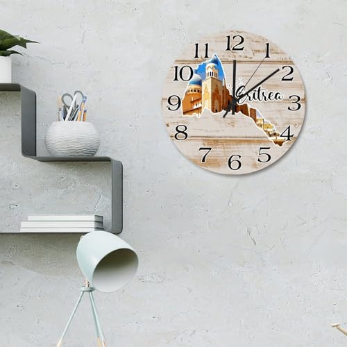 Horloge voyage Érythrée idée cadeau décoration originale 38 cm