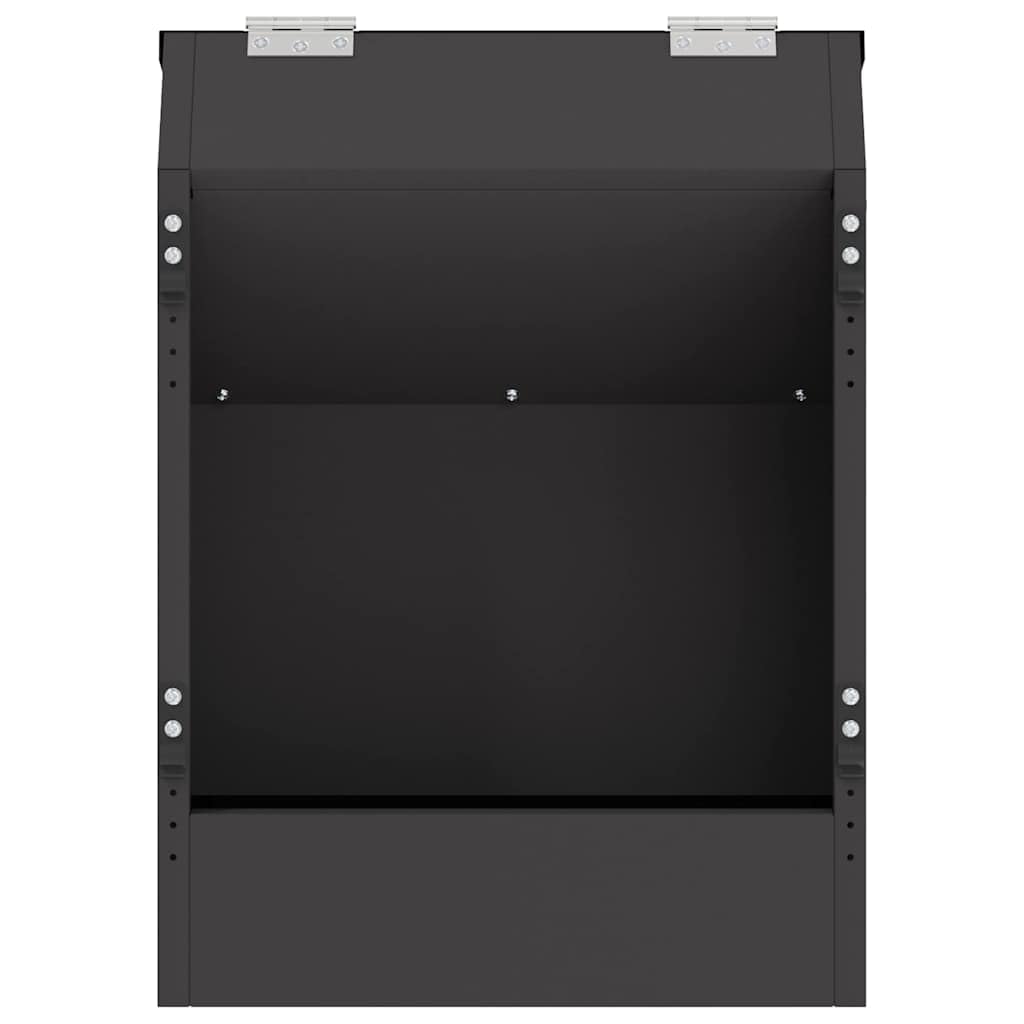 Comedero para conejos negro, 33,5 x 25,5 x 45,5 cm, de acero resistente a la intemperie, para interior y exterior, con capacidad de 3 kg, función de recarga fácil, construcción estable
