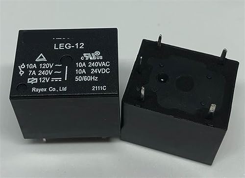 Relé LEG-12 T73-1C-12V-10A con 5 pines para control de alta estabilidad