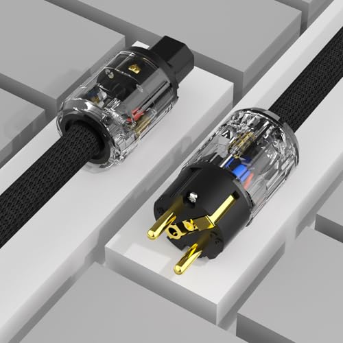 Cable de corriente de audio 1,5m Monosaudio P029 con enchufe Schuko y conector IEC C15 para reproductor DVD 3
