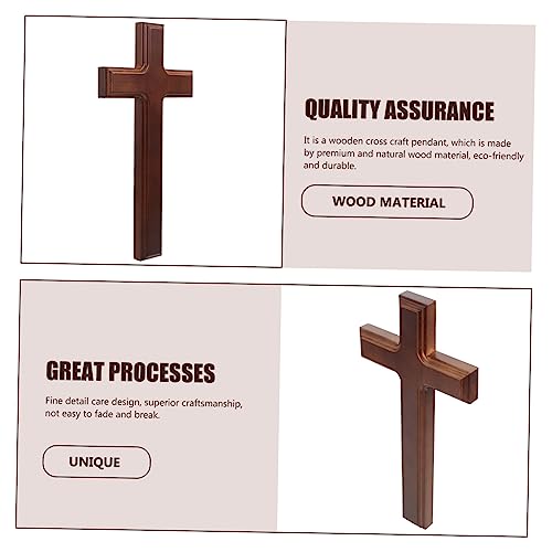 Cruz de oración colgante de madera PRETYZOOM crucifijo tradicional decorativo de pared 7