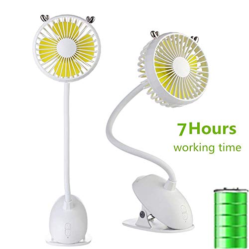 ONXE Clip Fan Desk Fan with USB Battery Powered and Adjustable Angle Quiet