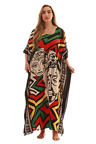 Riviera Sun 25018-Multi-S-M Long Rasta Caftans for Women