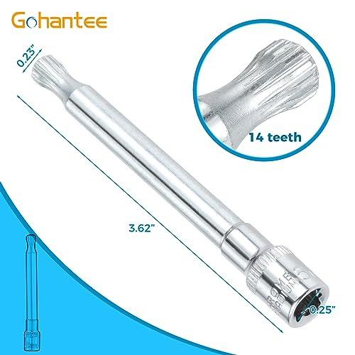 Image of gohantee Gearbox Clutch Motor Electromechanical Unit Unlock Tool, Transmission Actuator Reset Tool Compatible with Ford DSG 6 Speed DPS6 6DCT250 Clutch 6mm 14 Spline Socket with 1 /4 inch Drive, T40154