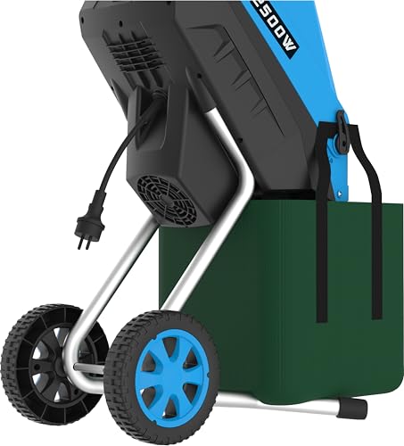 Güde Gartenhäcksler GH 2501 (2500 W, Messertechnik, wartungsarm, Selbsteinzug, Transporträder, Überlastsicherung, max. Astdicke 45 mm, inkl. Fangsack 45 L und Zuführhilfe)