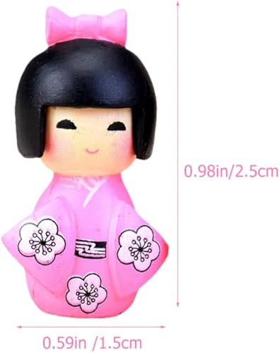 Miniatura 4 de NOLITOY 10pcs Japanese Kimono Dolls Miniatura Ornamento para Micro-Paisaje Decoración del Hogar