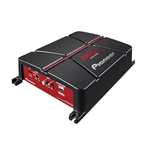 Pioneer GM-A3702 2-Channel Class A/B Car Amplifier – 500 Watts Maximum Power Output, 60 Watts RSM, Class AB Amp Technology, Selectable Low-Pass Filter, Preamp & Speaker Level Inputs, Black and Red