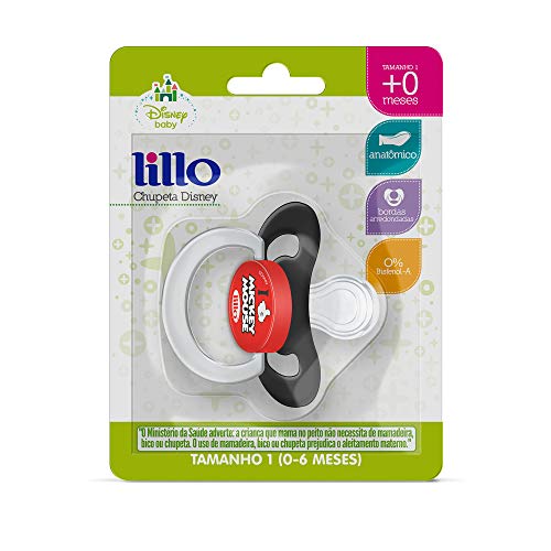 Chupeta Design Funny Disney Silicone Tam 1 - Lillo, Preto
