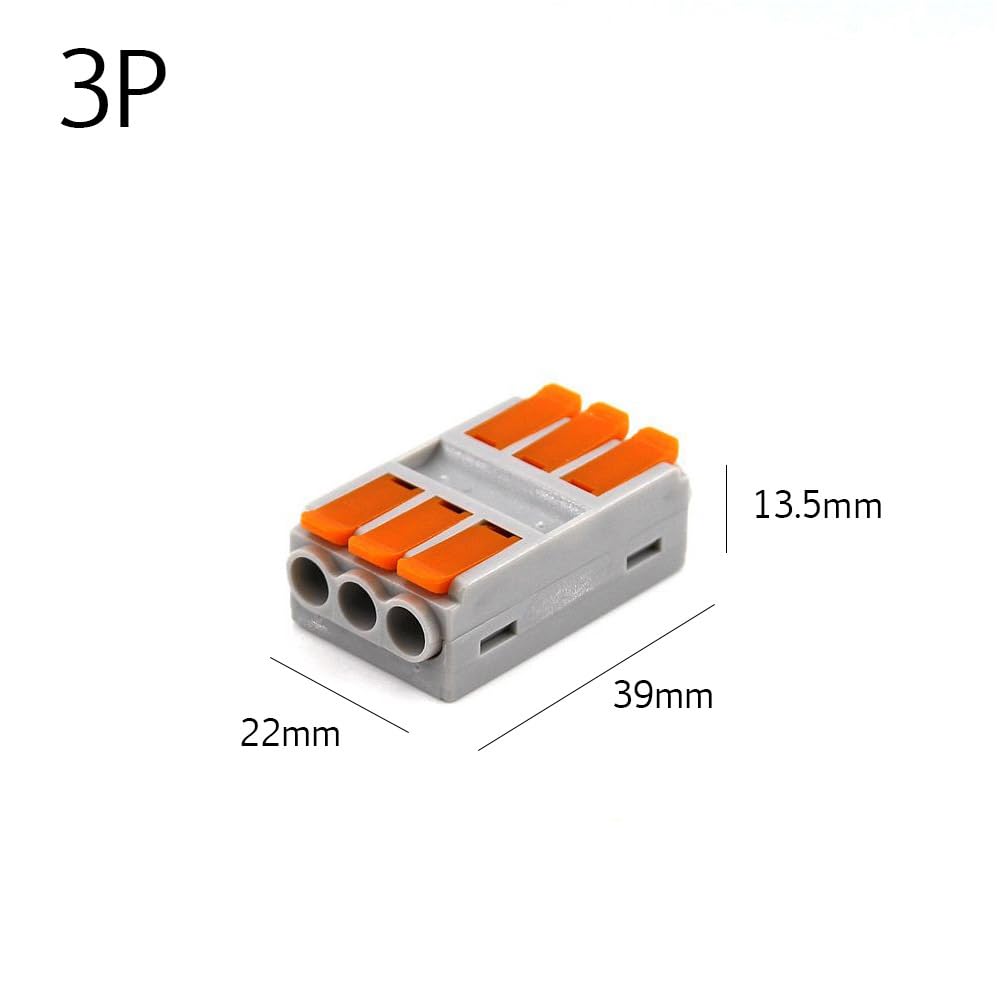 Quick Docking Electrical Wire Connectors Push-in Conductor Terminal Block 6mm2 LED Cable Electircal Wiring Conector M3 Screws (11,30PCS)