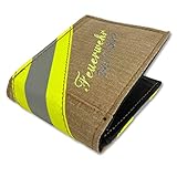 Roter Hahn 112 Feuerwehr Geldbörse/Portemonnaie/Geldtasche/Portjuchhe/Brieftasche Geldbeutel / 125 x 95 x 20 mm/Original aus gebrauchter Feuerwehrkleidung/aus Deutschland (FW 24/7/365, PBI)