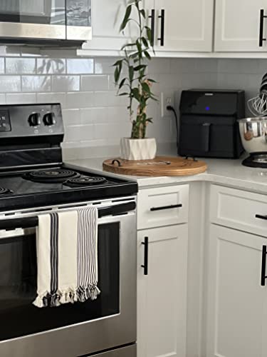 Myaprils Luxury Cotton Hand Towel, Kitchen Towel Home Decor Farmhouse Rustic, Neutral Black Hand Towels For Bathroom, Soft Thin Turkish Towels For Hair Face Guest Tea Dishcloth Spa, Gift Towel #TOP3