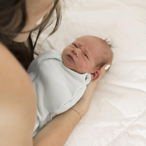 Image of Tiny Twinkle Baby Sleep Sack 0-3 Months 1.0 TOG, Cotton & Elastane Wearable Blanket, Swaddle Transition Micro-Fleece, Machine Washable (Ice Blue)