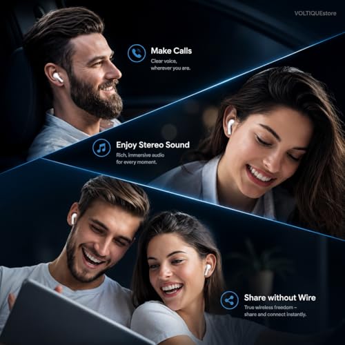 Image of Earbuds Pro 2nd Generation Wireless Earphones with Built-in Microphone, High Bass, Clear Audio, Full Touch Control, Type-C Charging and Wireless Charging Support for iOS and Android
