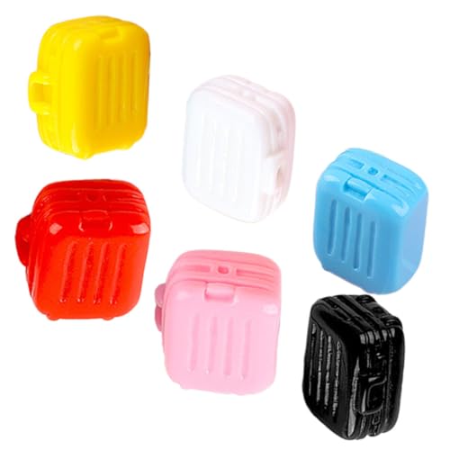 KOMBIUDA Bagage Miniature 6 Pièces Mini Valise Mini Mallette de Voyage Valise Miniature Jouets décor Accessoires de poupée Mini-Valise Ménage Maison de poupée Matériel de bébé Micro scène