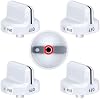 Upgrade 316545007 Gas Stove Knobs,Cooktop Surface Burner Control Knobs White Replacements, Only Compatible with Frigidaire Gas Range/Oven/Stove Knobs (5 Pieces)