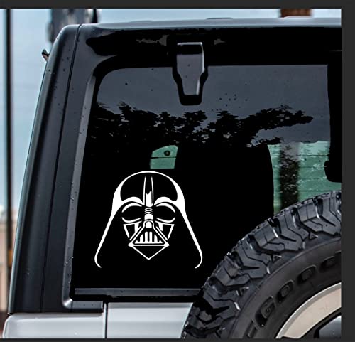 Darth Face Vader Decal Star Decal Vinyl Sticker For Cars, Trucks, Boats, Laptops- Motorcycle Bicycle – Skateboard - Luggage - | White | 5.5" X 5.2" | Ag-663 #TOP3
