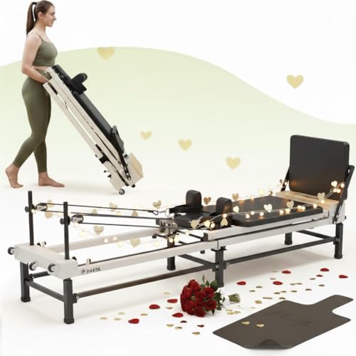 PAETA Foldable Pilates Reformer with Adjustable Heights