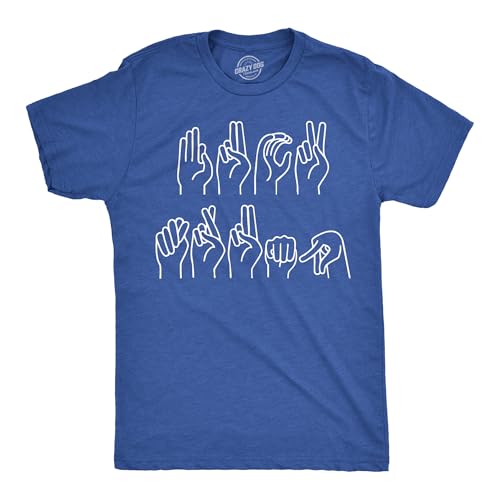 Mens Funny T Shirts F*ck Trump Sign Language Sarcastic Graphic Novelty Tee for Men Funny T Shirts Sarcastic Apparel for Men Cool Political Short Sleeve Royal - M