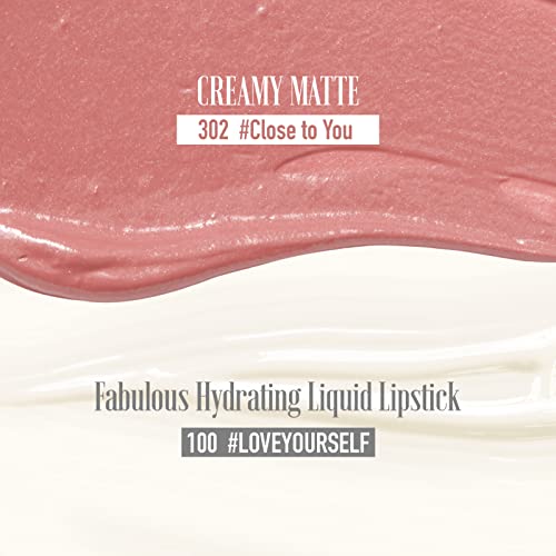 Ready To Shine Matte Vegan Creamy Satin Lipstick And Clear Lip Glow Set-Crush On You (302-Close To You+100-Love Yourself) #TOP6