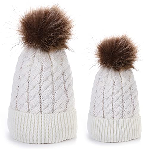 2PCS Parent-Child Hat, Mother & Daughter/Son Winter Warm Knit Hat Family Beanie Cap2