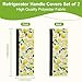 lakefvgk Washable Kitchen Appliance Handle Covers, Lemon Blossom Refrigerator Handle Covers Set of 2, Replacement Handles Keep Appliance Clean for Fridge, Microwave, Dishwasher, Oven