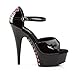 Pleaser Women's Delight-660FH/B/M Sandal,Black Patent/Black,6 M US