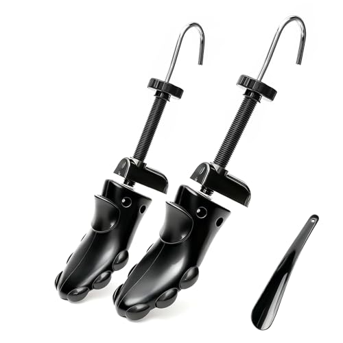 [Samlyru] シューズストレッチャー 【靴広げ＆サイズ調整】 シューストレッチャー シューキーパー 靴広げる シューズフィッター 横幅拡張 靴擦れ 靴伸ばし 左右兼用 メンズ レディース 二個セット 日本語説明書付き