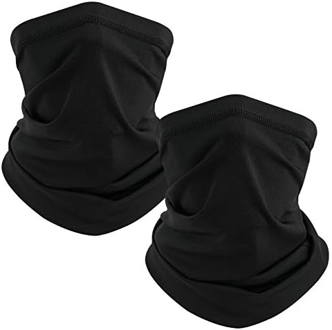 TICONN Neck Gaiter Face Cover Scarf, Breathable Sun & Wind-proof for Skiing Fishing Hiking Cycling (Quick Dry, Black)