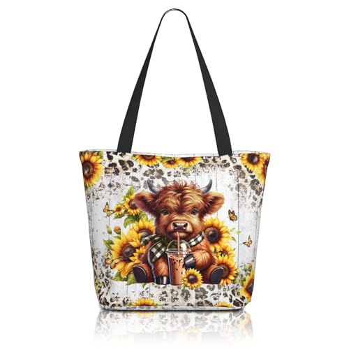 Tote Bag for Women, Everyday Carry, Large Capacity Reusable Shopping Bag with Zipper for Groceries, Work & Travel