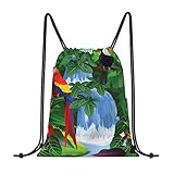 Tamaño grande: cierre de cordón en la boca de esta bolsa con cordón mide 15.4 x 18.9 pulgadas, lo que es lo suficientemente grande para llevar una variedad de artículos como ropa deportiva y zapatos, guantes, toallas deportivas, equipo de natación, suministros diarios.