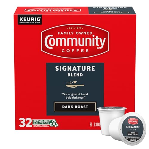 Image of Community Coffee Signature Blend Dark Roast Single Serve Keurig K-Cup Pods 32 ct Box