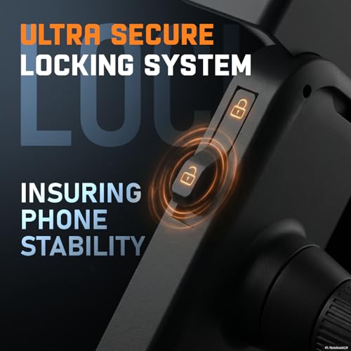 Image of Amkette iGrip Secure X2 Mobile Holder for Bike & Scooty with Mirror Mount, One Press Lock & Unlock, Anti Slip Silicone Grip, 4 Corner Clamping, Compatible with 4.7 inch-7 inch Smartphones, Black