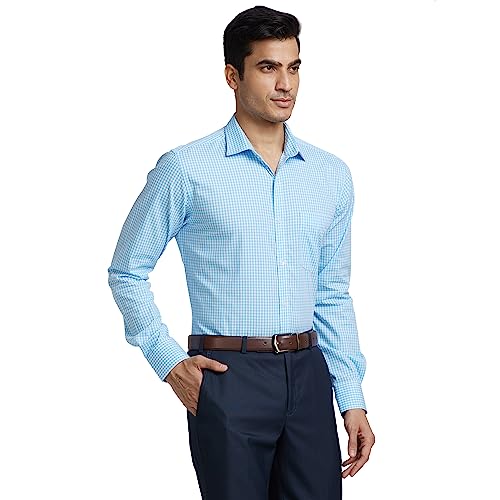 Image of Park Avenue Men Cotton Checkered Slim Fit Shirt