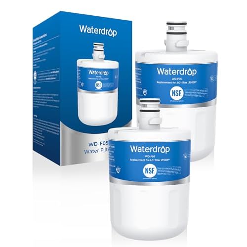 Waterdrop 5231JA2002A Refrigerator Water Filter, Replacement for LG® LT500P®, GEN11042FR-08, ADQ72910911, ADQ72910901, Kenmore 9890, 46-9890, LFX25974ST, 2 Pack (Package May Vary) 2 Count (P