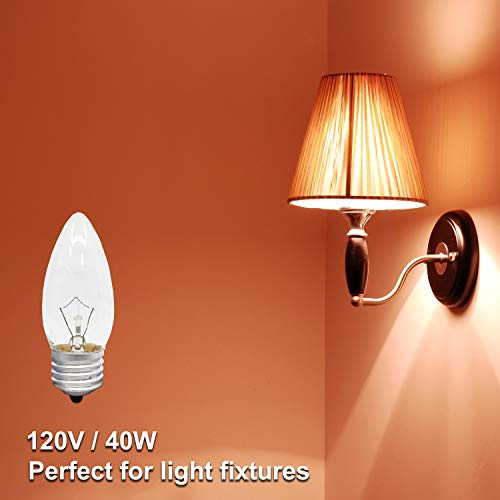 Kingman Decorative Blunt Tip Incandescent Light Bulb Regular Base (2 Bulbs) 40W 120V #TOP4