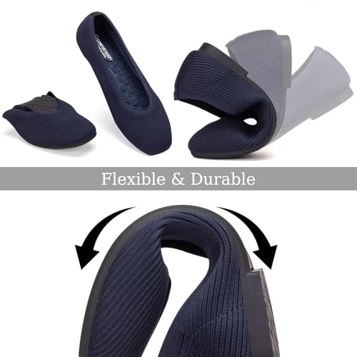Frank Mully Womens Square Toe Flat Shoes Comfortable Knitted Flats Work Flats for Woman4