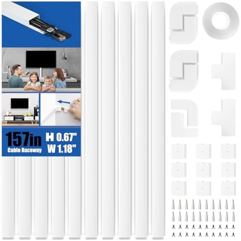 Delamu 157in Paintable Cord Cover Raceway Kit,