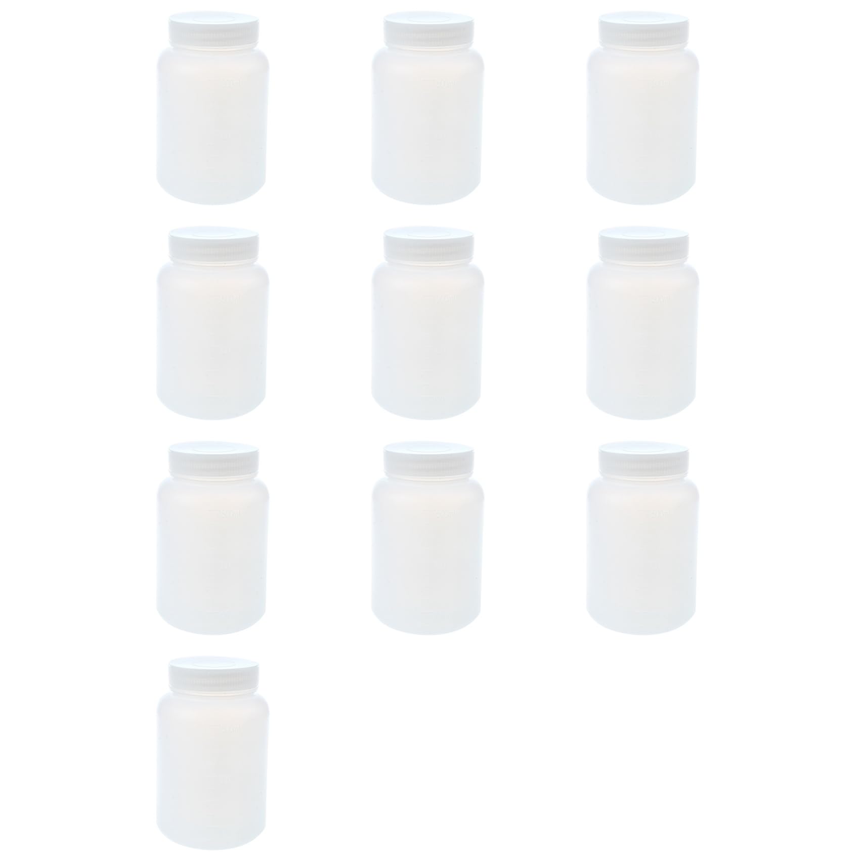Jnchdghwa 10X Laboratory Chemical Storage Case White Plastic Widemouth Bottle 500mL