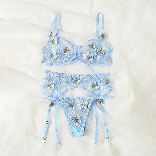 Culotte papillon brodé et nuisette transparente au charme unique - 2