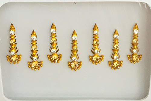 BA134 Or Argent Perles de Pierre Bindi Tatouage Bollywood Fantaisie Partie Bandeau Autocollant Aïd Mariage Tika