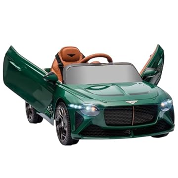 HOMCOM Bentley Bacalar Licensed, 12V Kids' Electric Ride-On with Remote Control, Battery Powered Electric Car for Kids with Suspension Wheels, Horn, Lights, for Ages 3-5 Years - Green