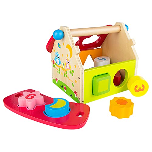 Woomax- Casita Con Formas De Madera (Colorbaby 42750)