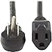 Tripp Lite Power Extension Cord Right-Angle 5-15P to 5-15R 14AWG 15A 6ft (P024-006-15D)