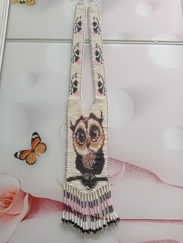 Collier hibou ukrainien traditionnel en perles, une idée cadeau unique - 2