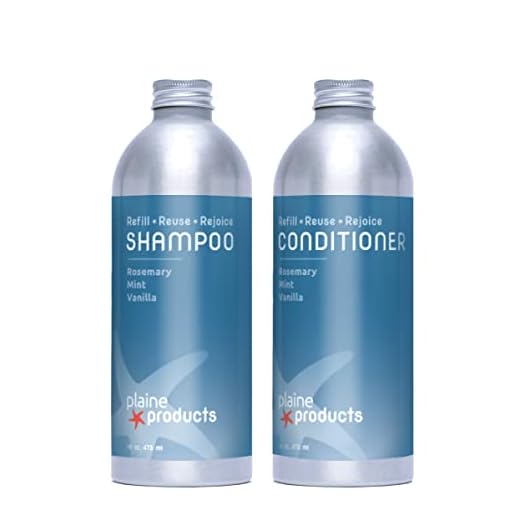Eco-Friendly Shampoo and Conditioner - Rosemary, Mint, Vanilla - Sulfate Free, 16oz (Refill Bottles)