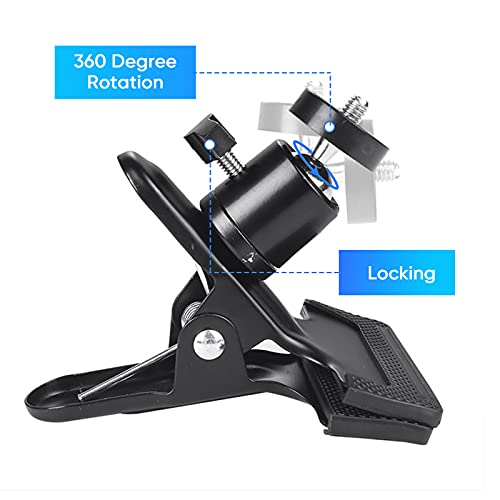 2 Stück Kamera Blitz Halterung 360 Grad Kamera Klammer Halter Ständer Stativschelle Montage Klemmstativ Blitzschiene mit… – Bild 8