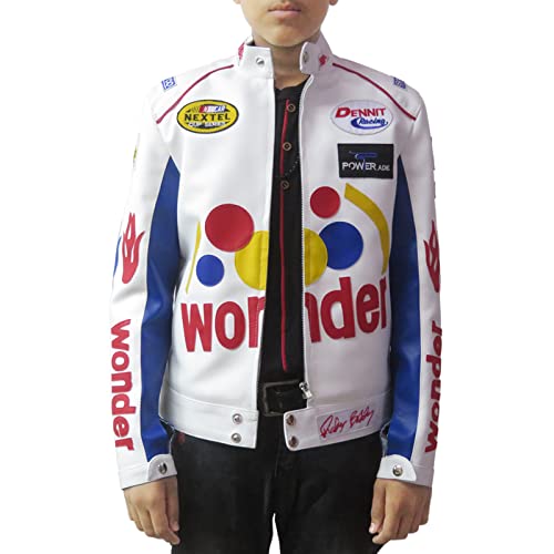 Boys Ricky Bobby Wonder Jacket - Racing Nights The Bread Speed White PU Leather Jacket For Kids2