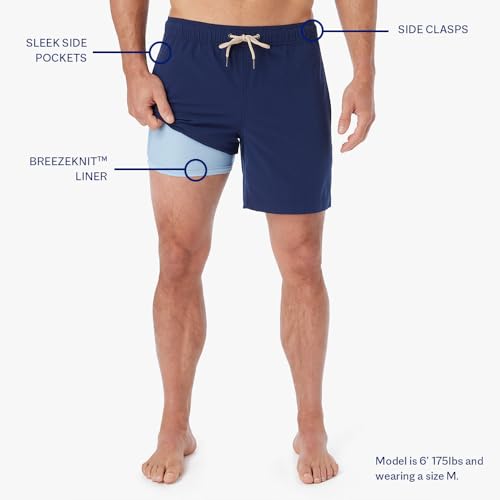 Fair Harbor Bayberry Trunk –– Men's Swim Suits with Liner, 7-inch Inseam –– Anti-Chafe Classic fit Swim Trunks3