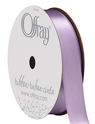 Image of Berwick Offray 361726 5 /8 inch Wide Single Face Satin Ribbon, Iris Purple, 6 Yds